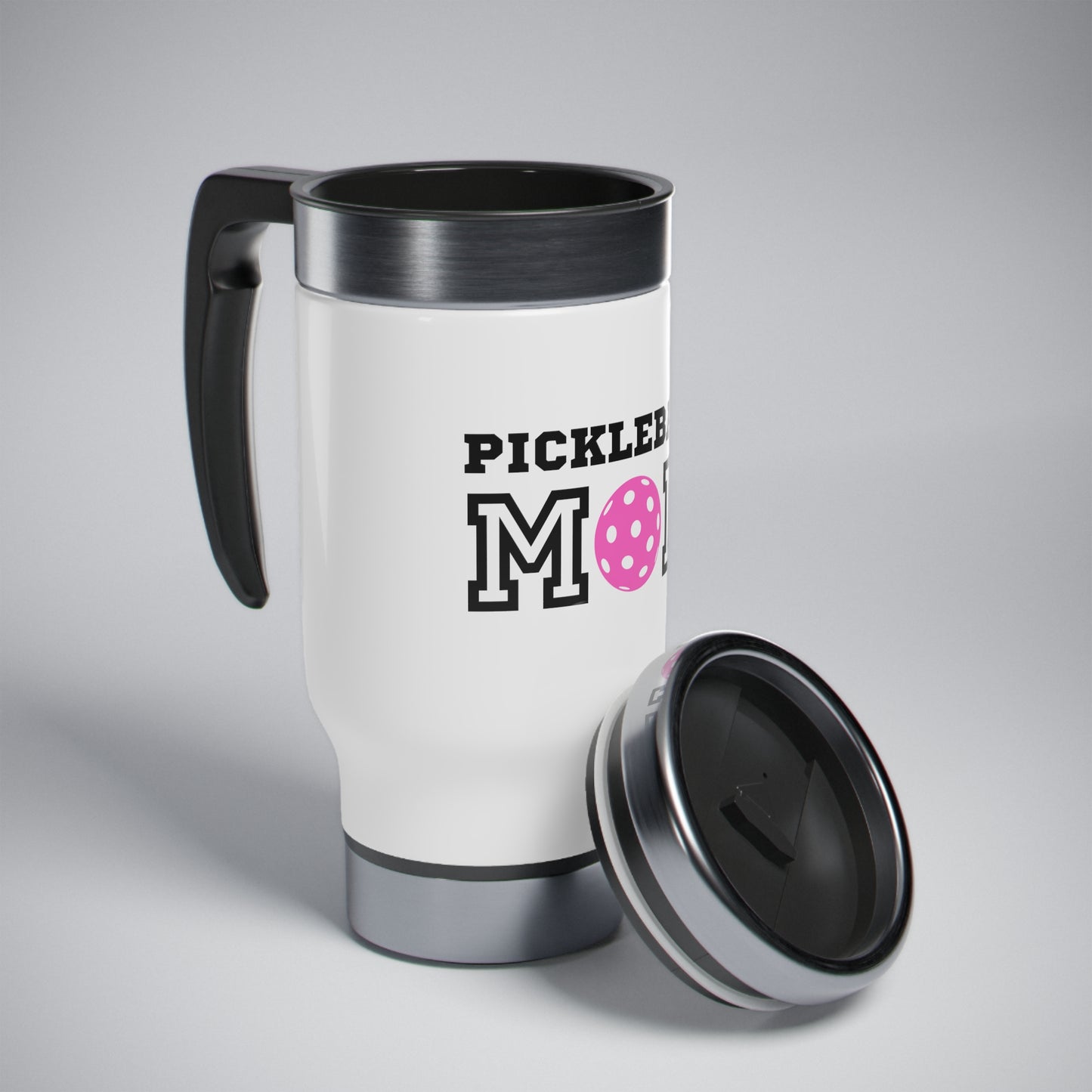 Pickleball Mom Pink Stainless Steel Travel Mug