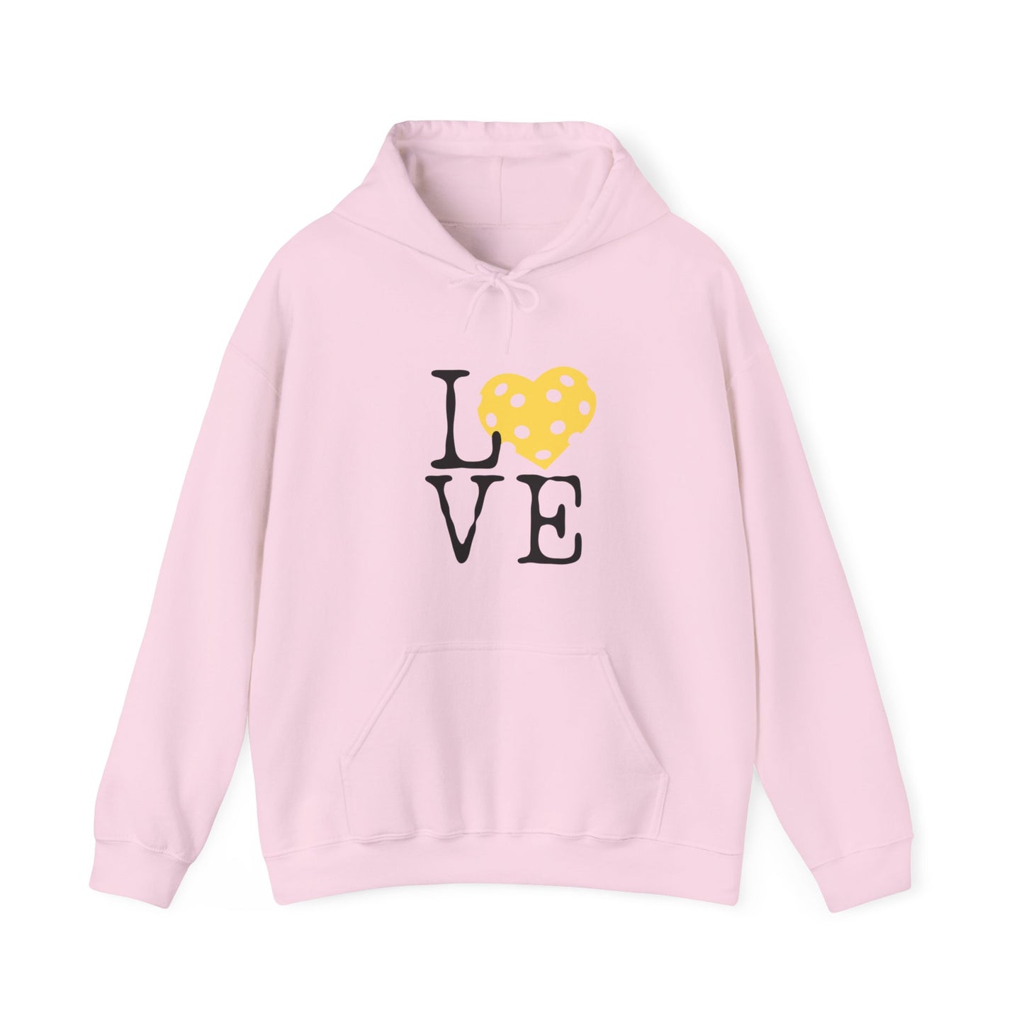 Pickleball Yellow Heart Love Hoodie
