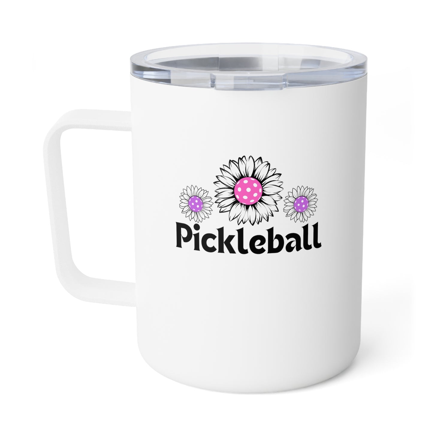Pickleball 3 Flowers Insulated Coffee Mug