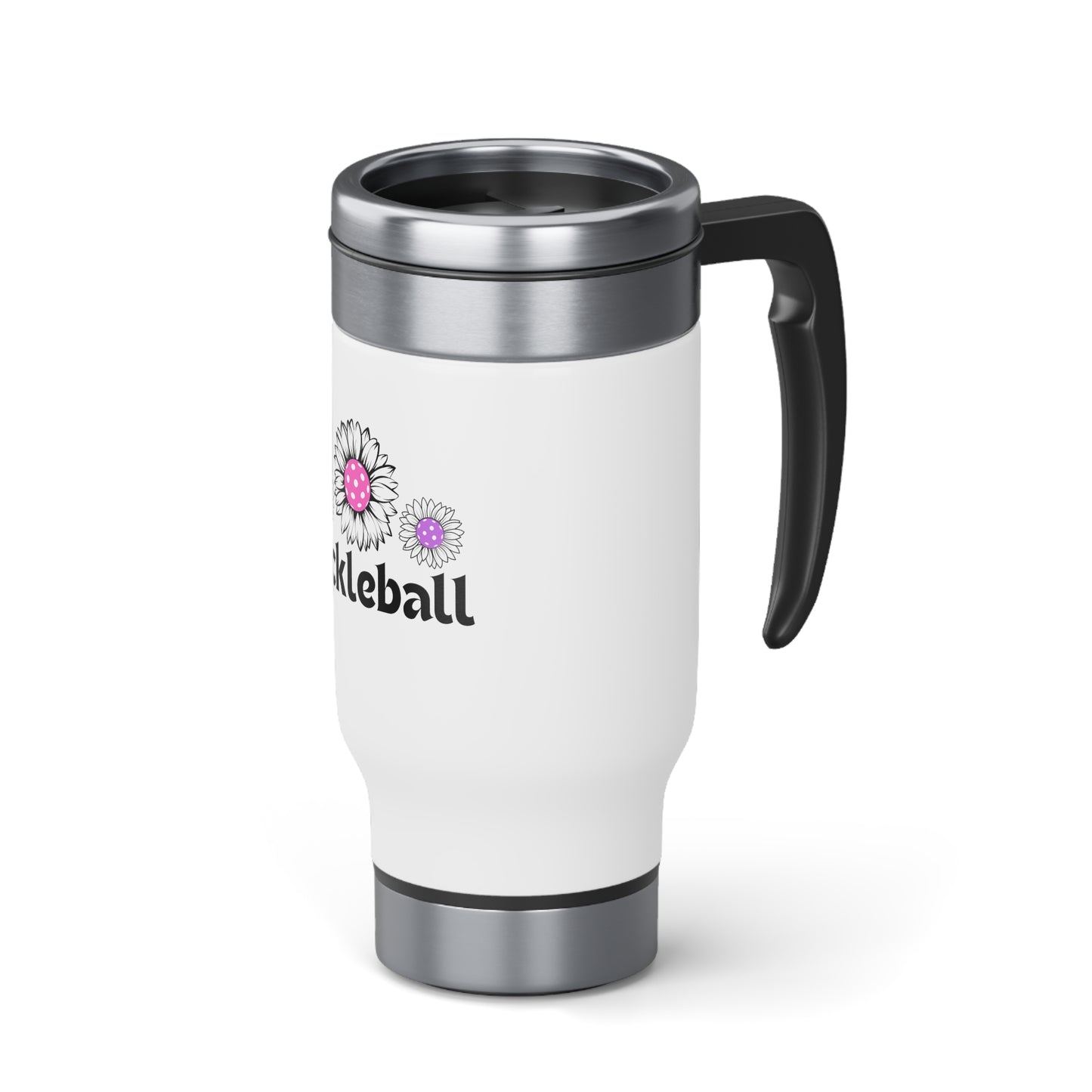 Pickleball 3 Flowers Stainless Steel Travel Mug