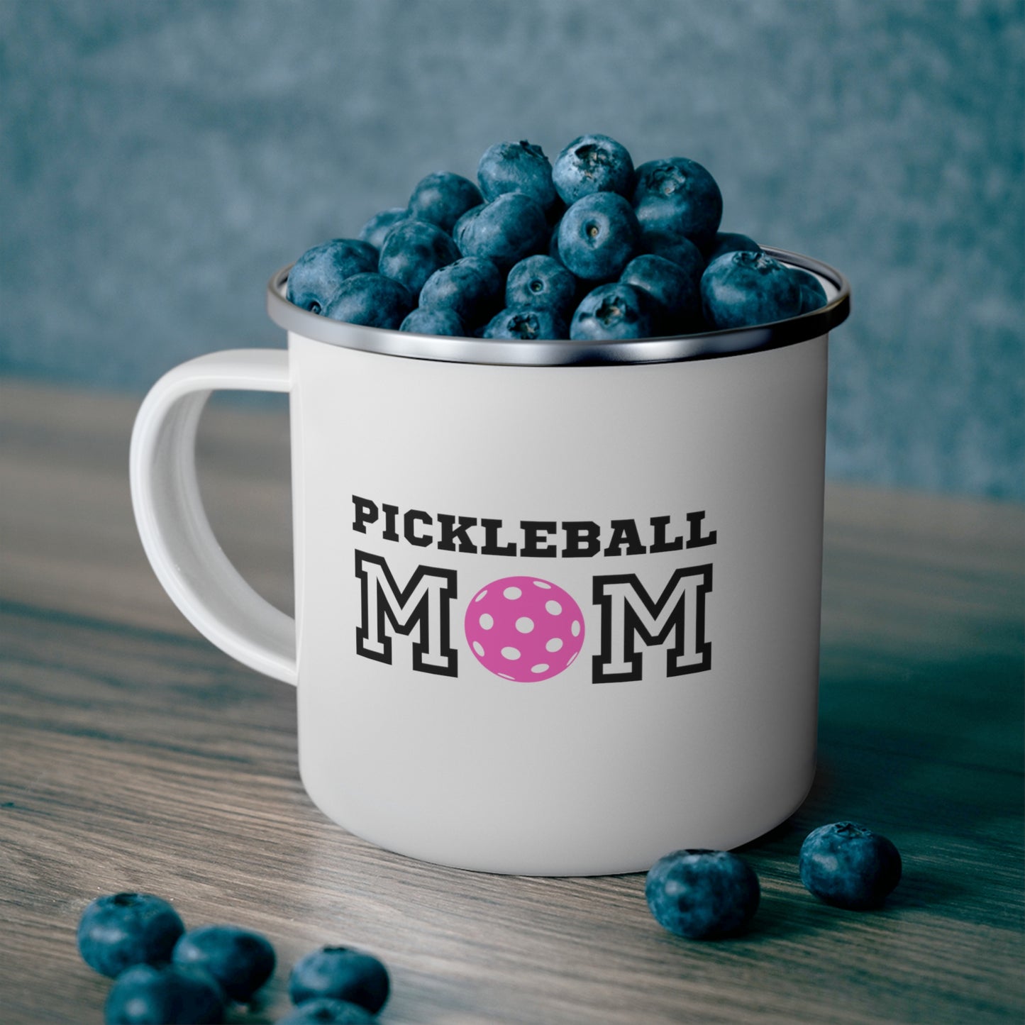Pickleball Mom Pink Enamel Camping Mug