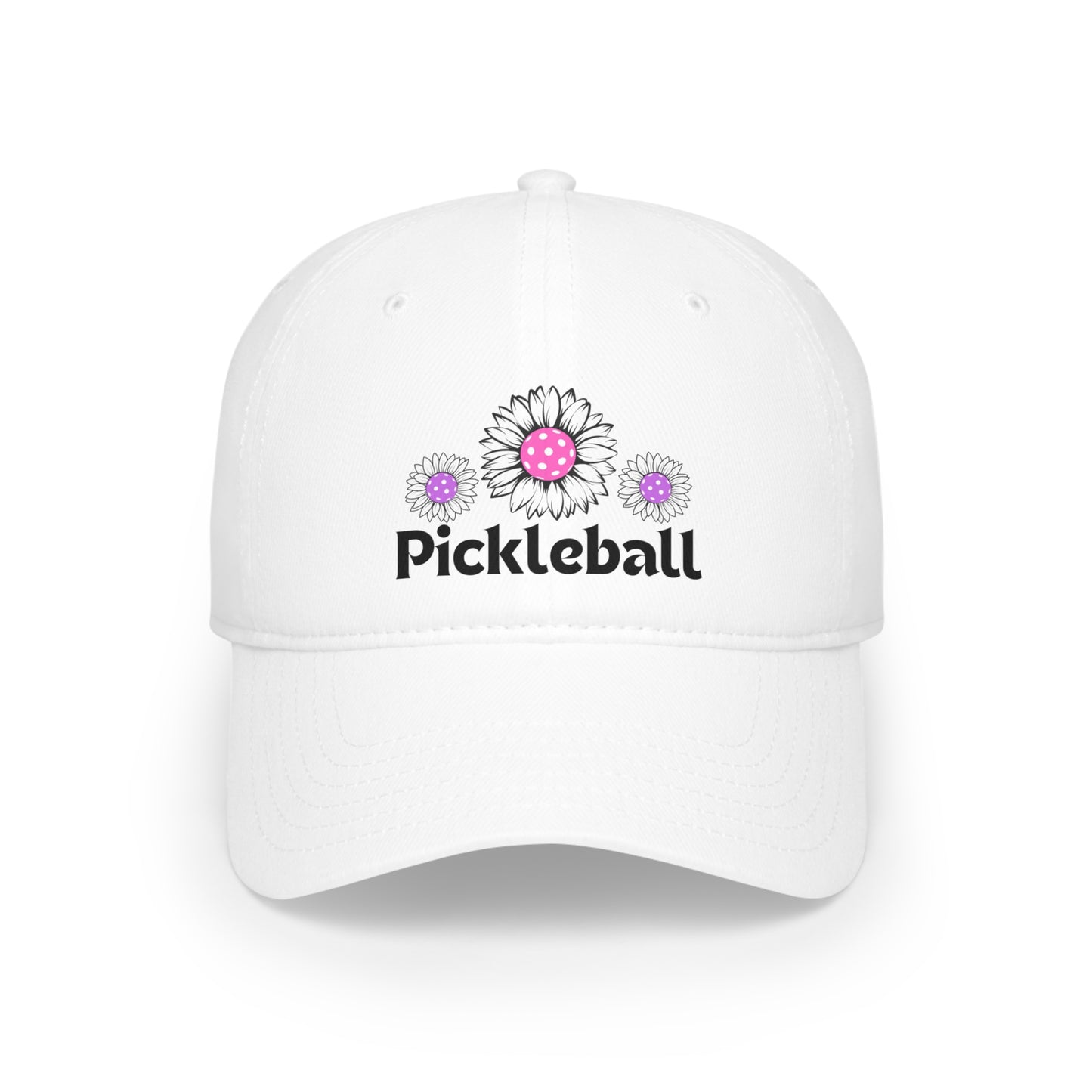 Pickleball 3 Flowers Low Profile Hat