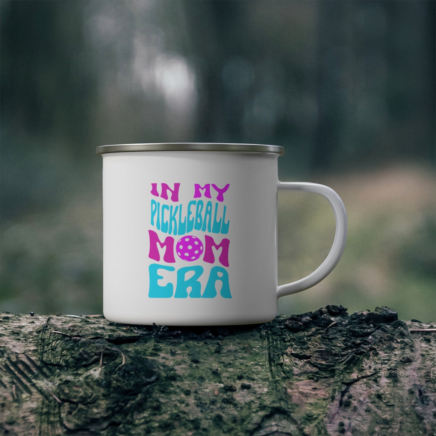 In My Pickleball Mom Era Enamel Camping Mug