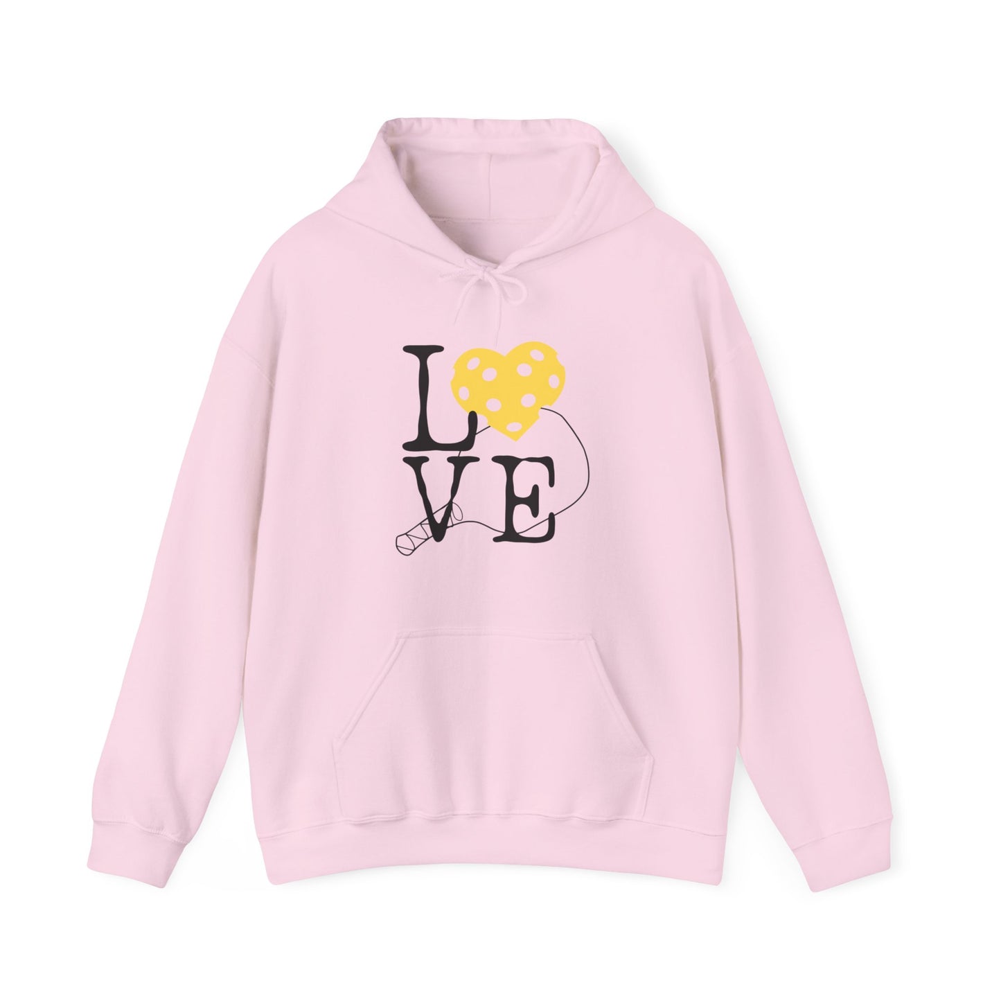Pickleball Yellow Heart Love Paddle Hoodie