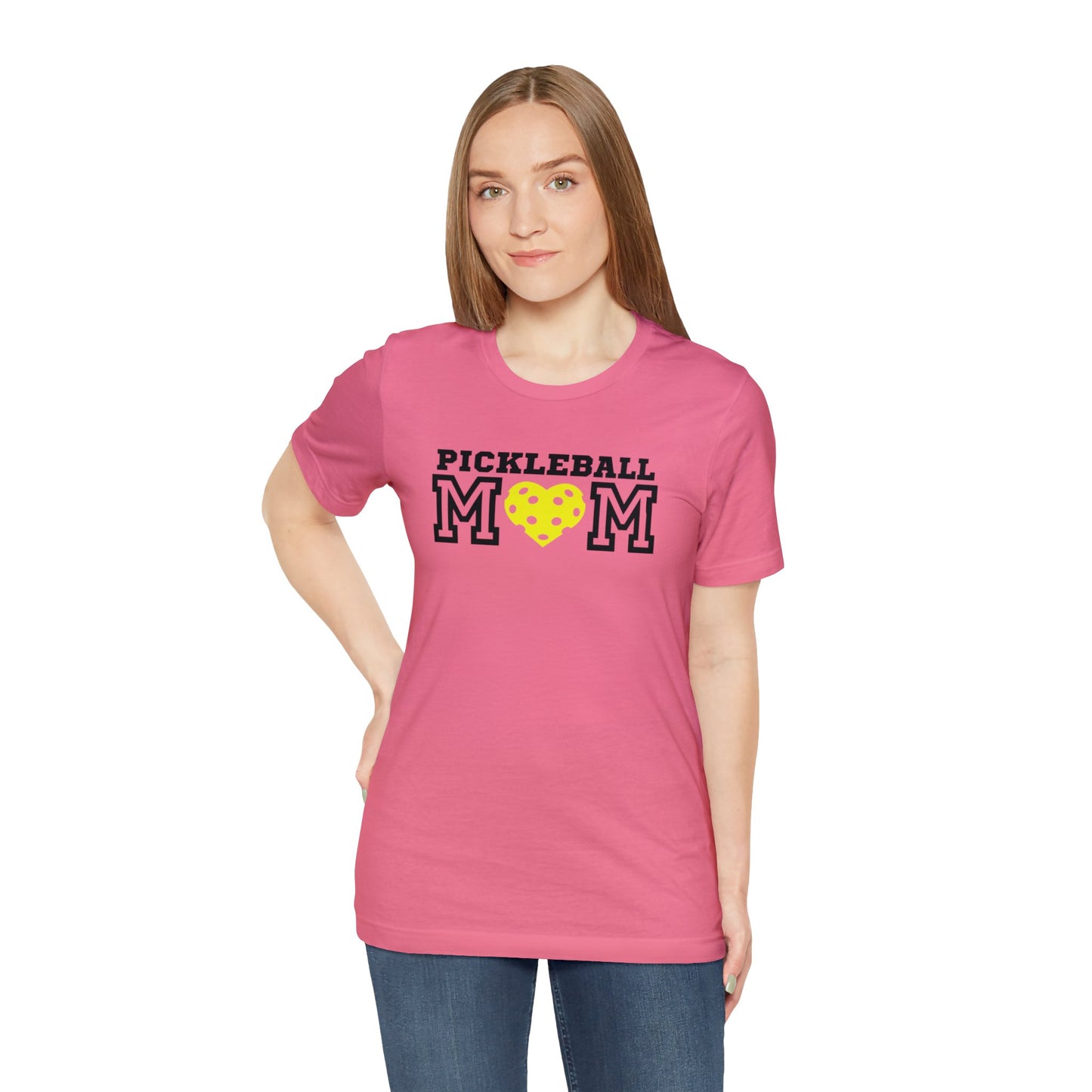 Pickleball Mom Yellow Heart T-shirt