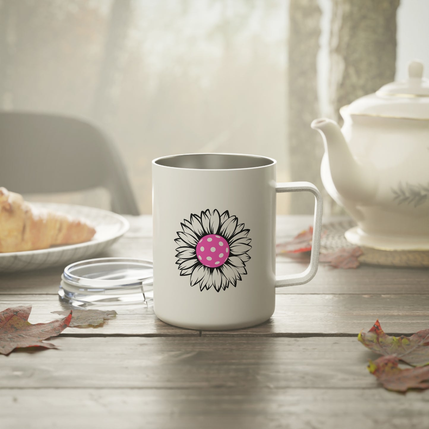 Pickleball Flower Insulated Mug