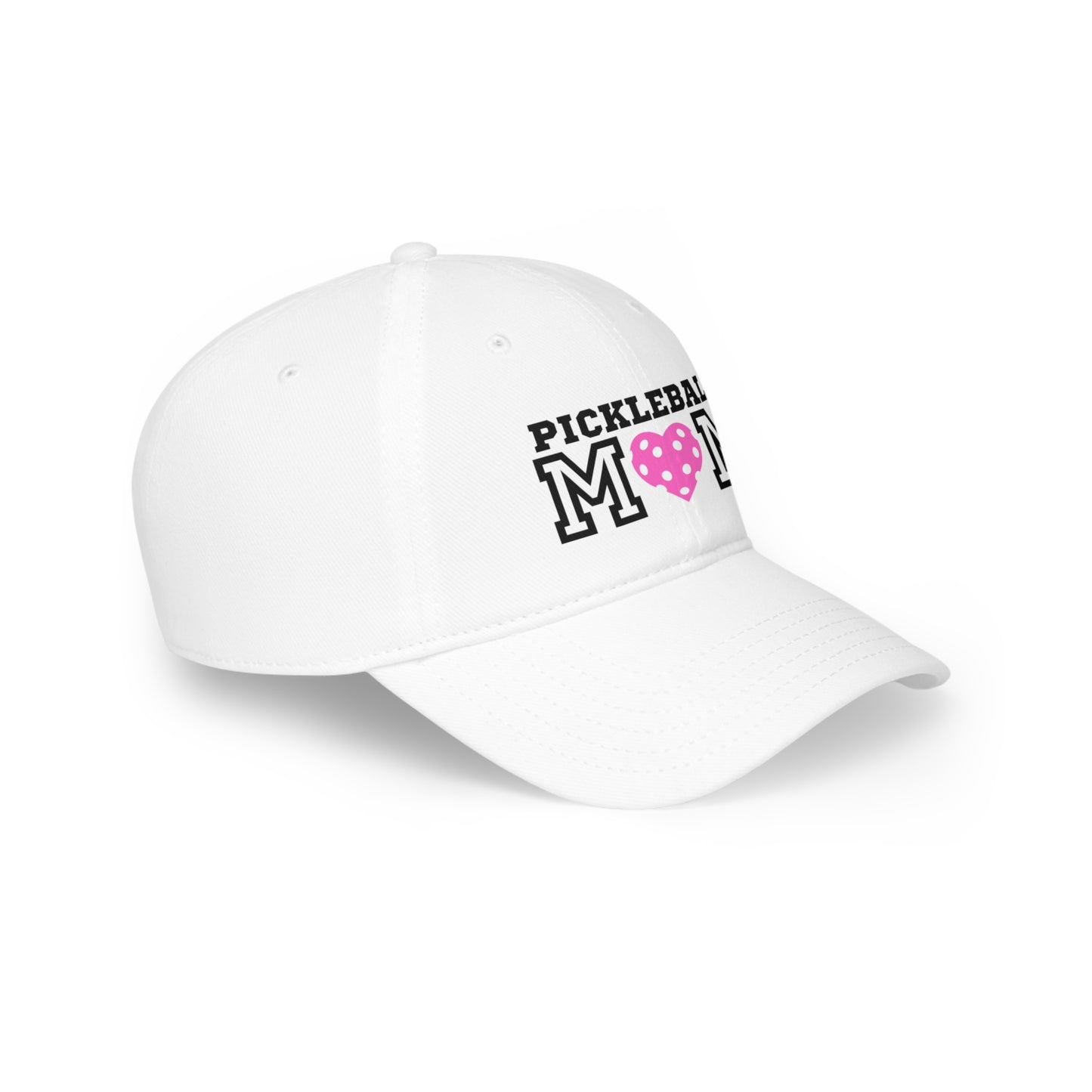 Pickleball Mom Pink Heart Low Profile Hat
