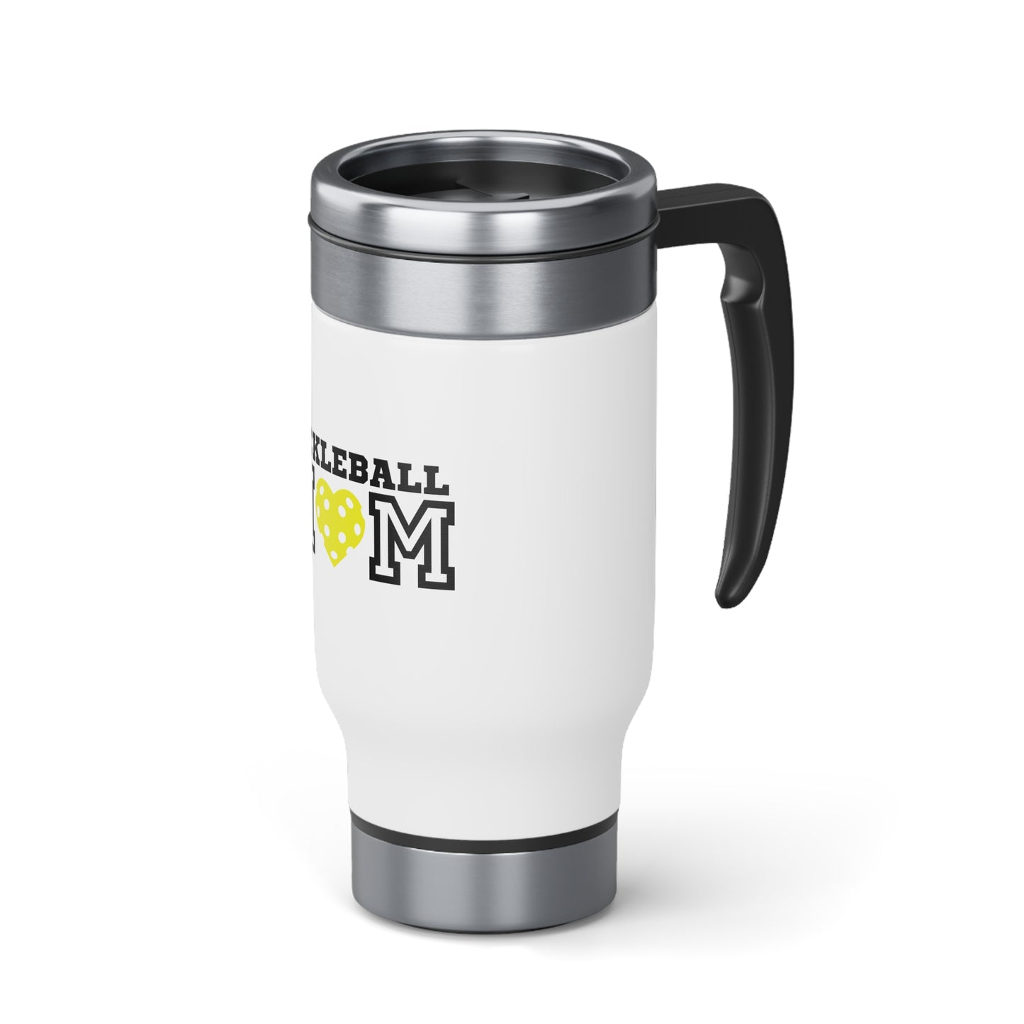 Pickleball Mom Yellow Heart Stainless Steel Travel Mug