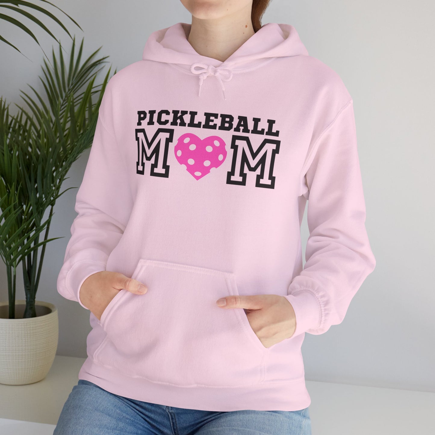 Pickleball Mom Pink Heart Hoodie