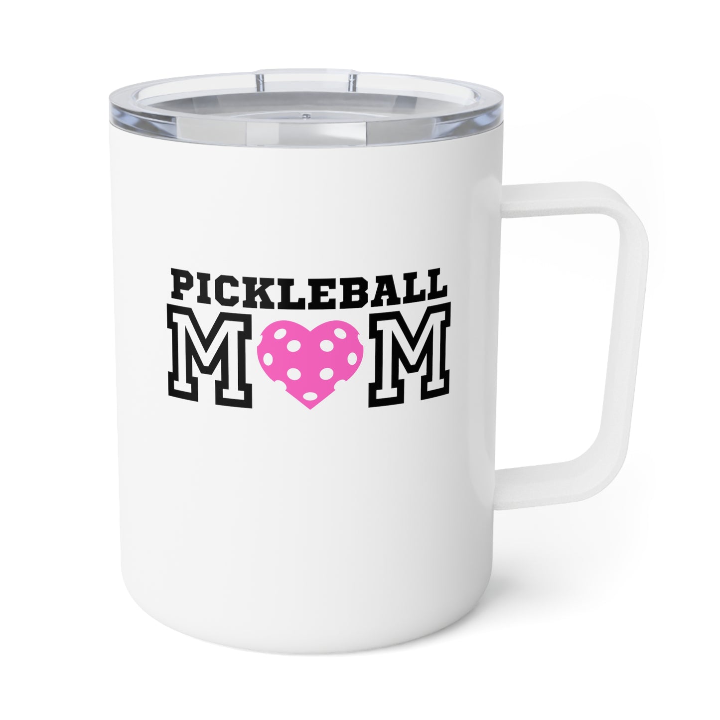 Pickleball Mom Pink Heart Insulated Mug