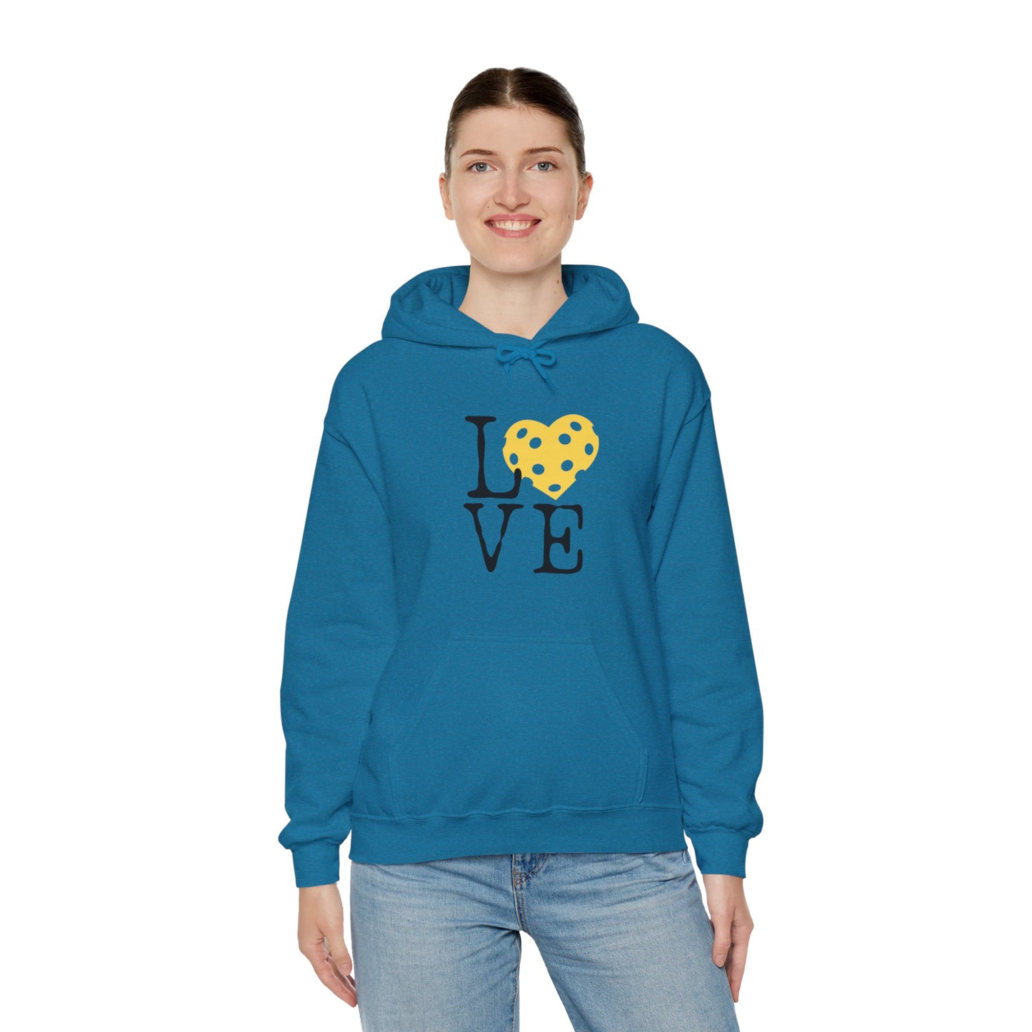 Pickleball Yellow Heart Love Hoodie