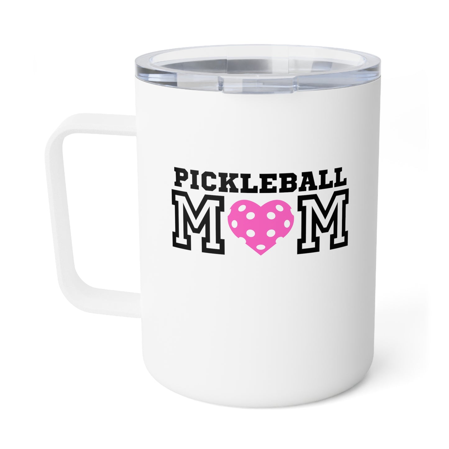 Pickleball Mom Pink Heart Insulated Mug