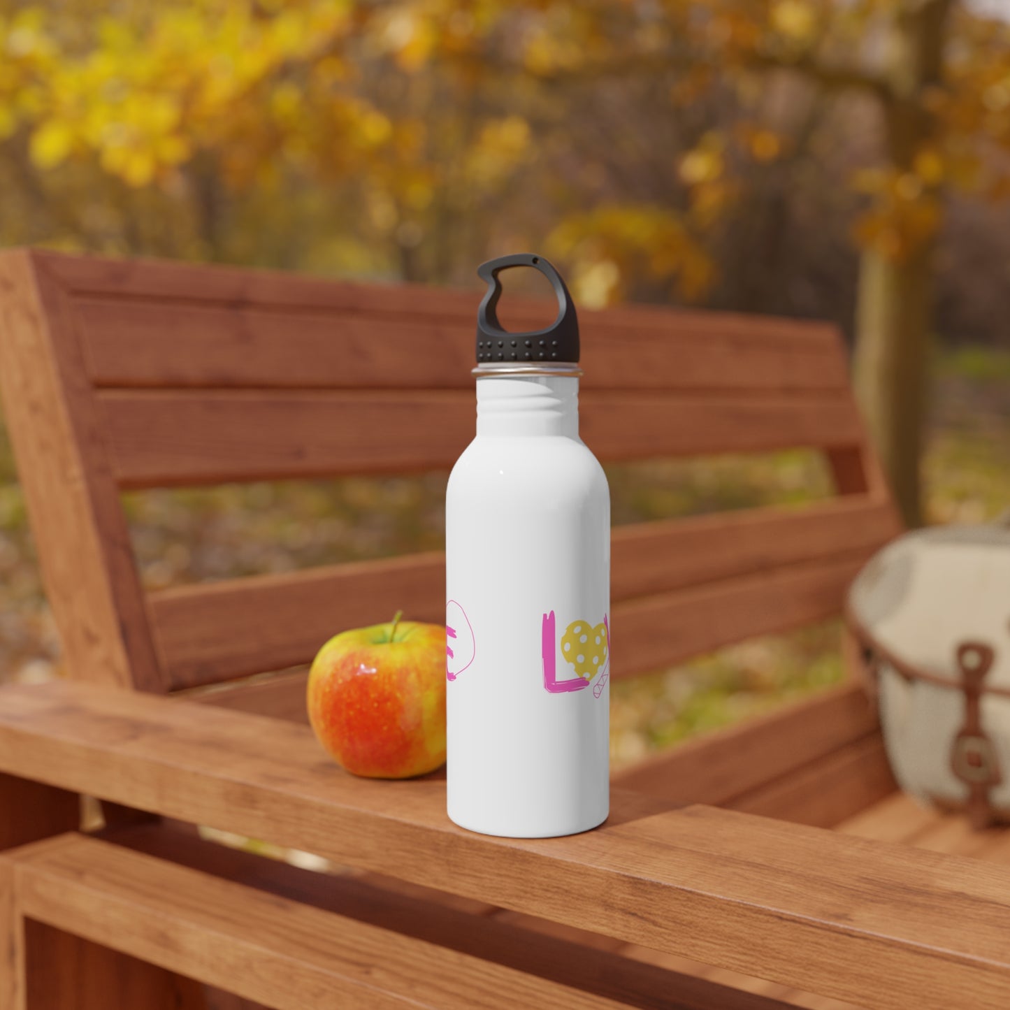 Pickeleball Pink Love Stainless Steel Water Bottle