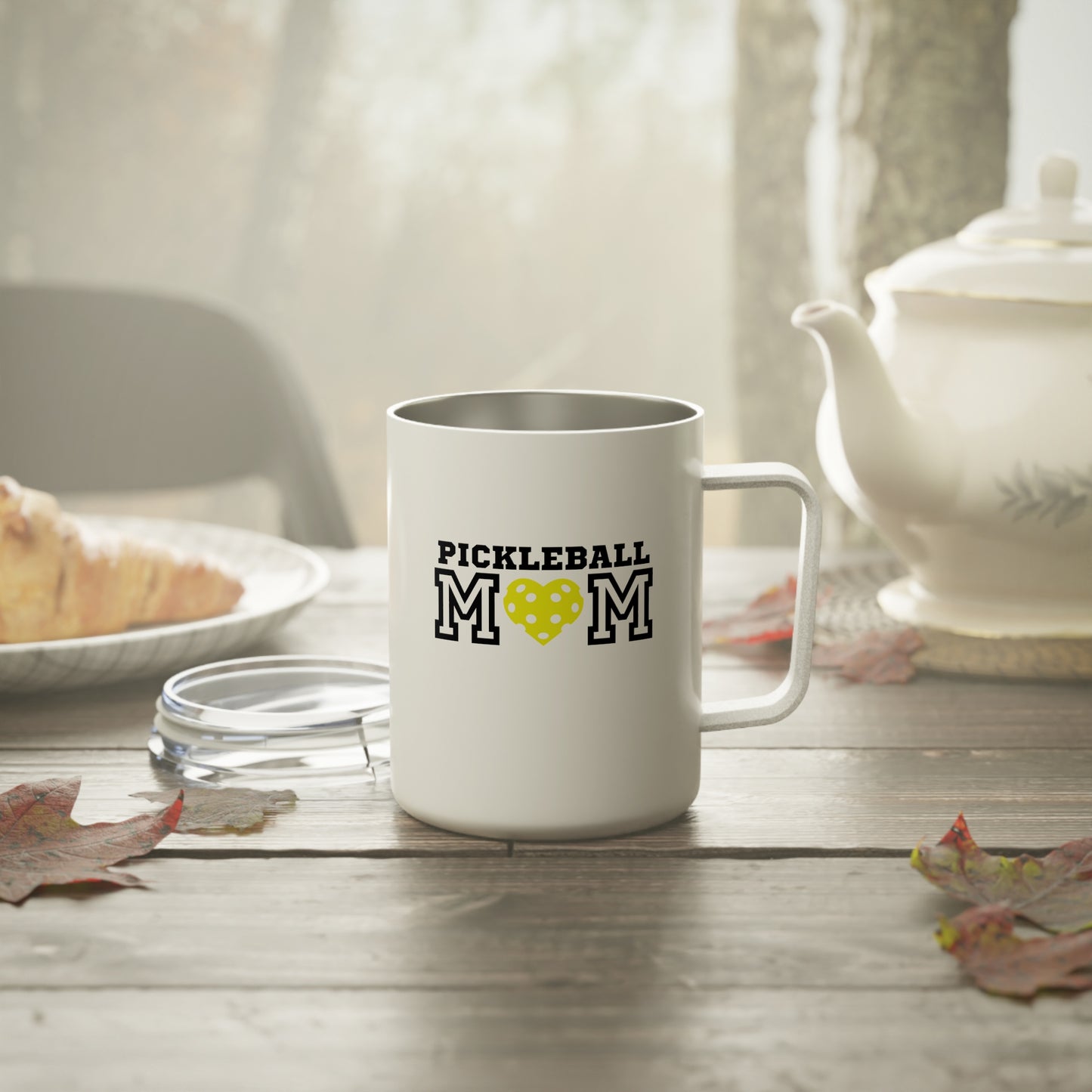 Pickleball Mom Yellow Heart Insulated Mug
