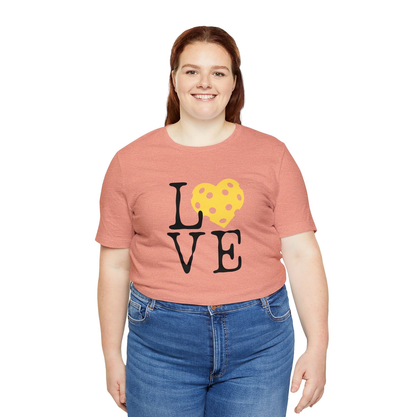 Pickleball Yellow Heart T-shirt