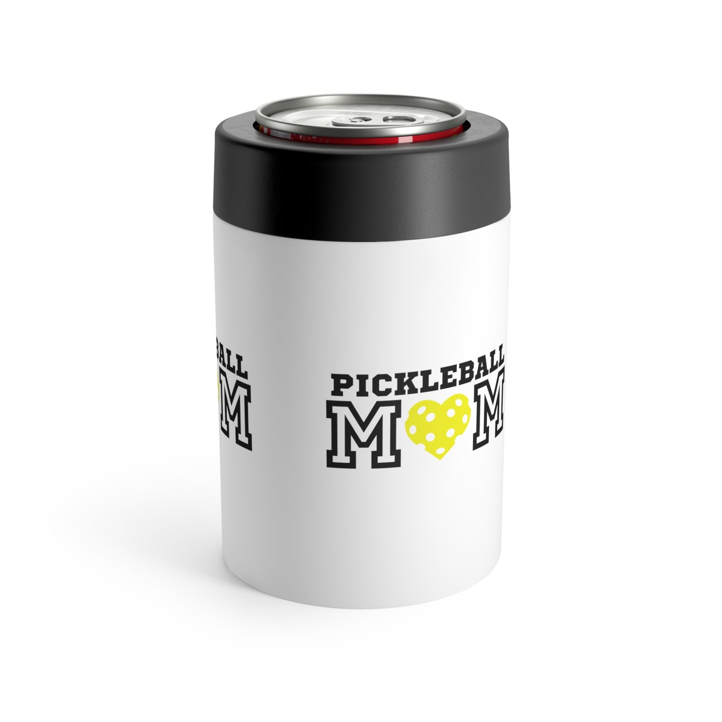 Pickleball Mom Yellow Heart Can Holder