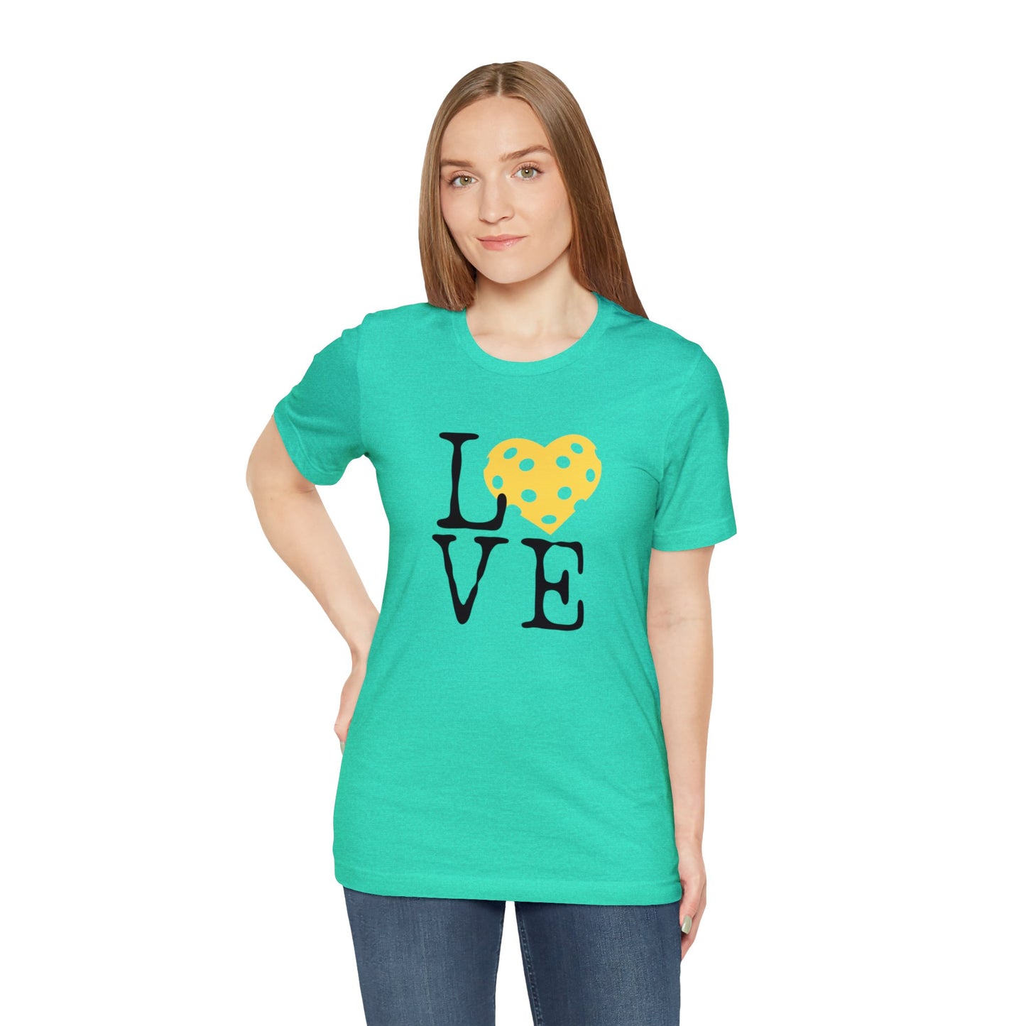 Pickleball Yellow Heart T-shirt
