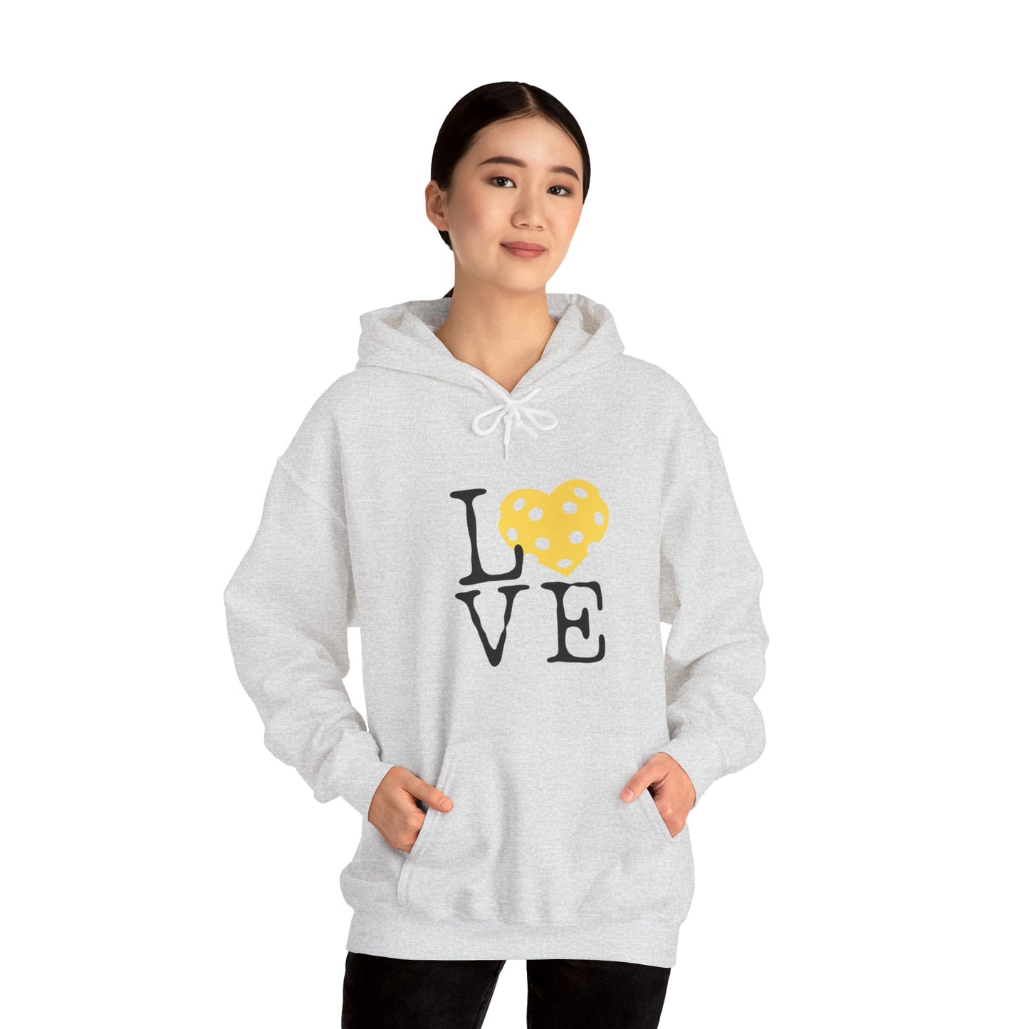 Pickleball Yellow Heart Love Hoodie