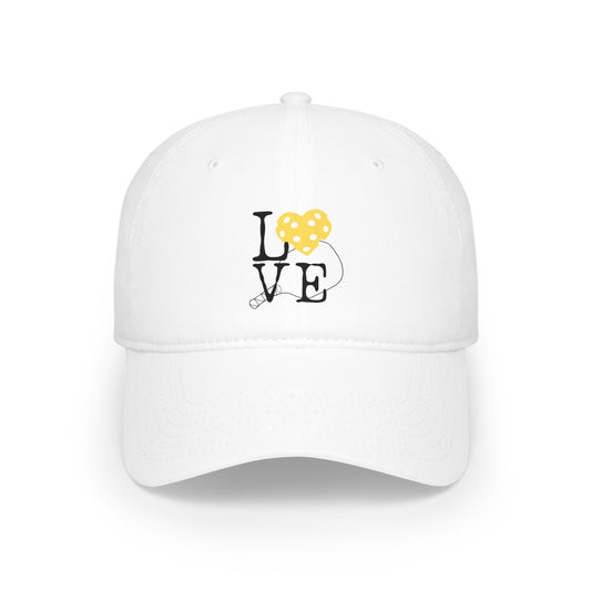 Pickleball Yellow Love Paddle Low Profile Hat