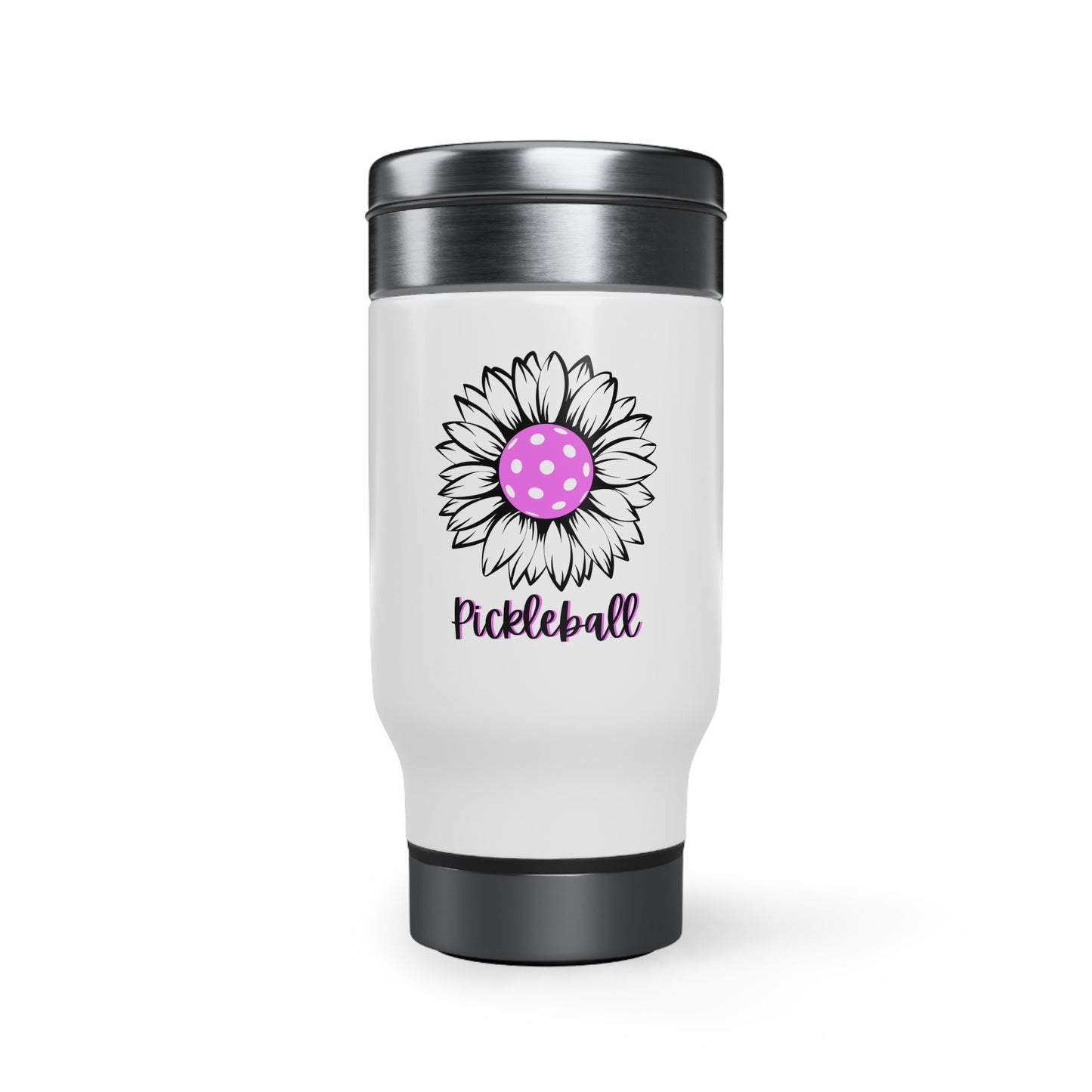 Pickleball Sun Flower Stainless Steel Travel Mug