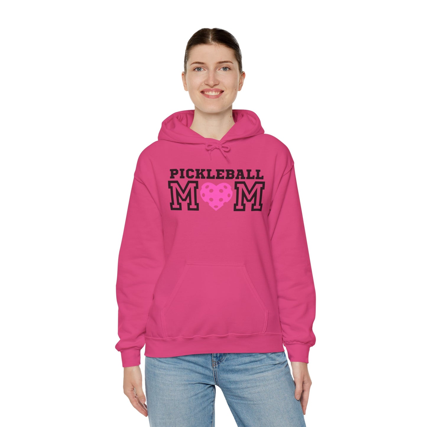 Pickleball Mom Pink Heart Hoodie