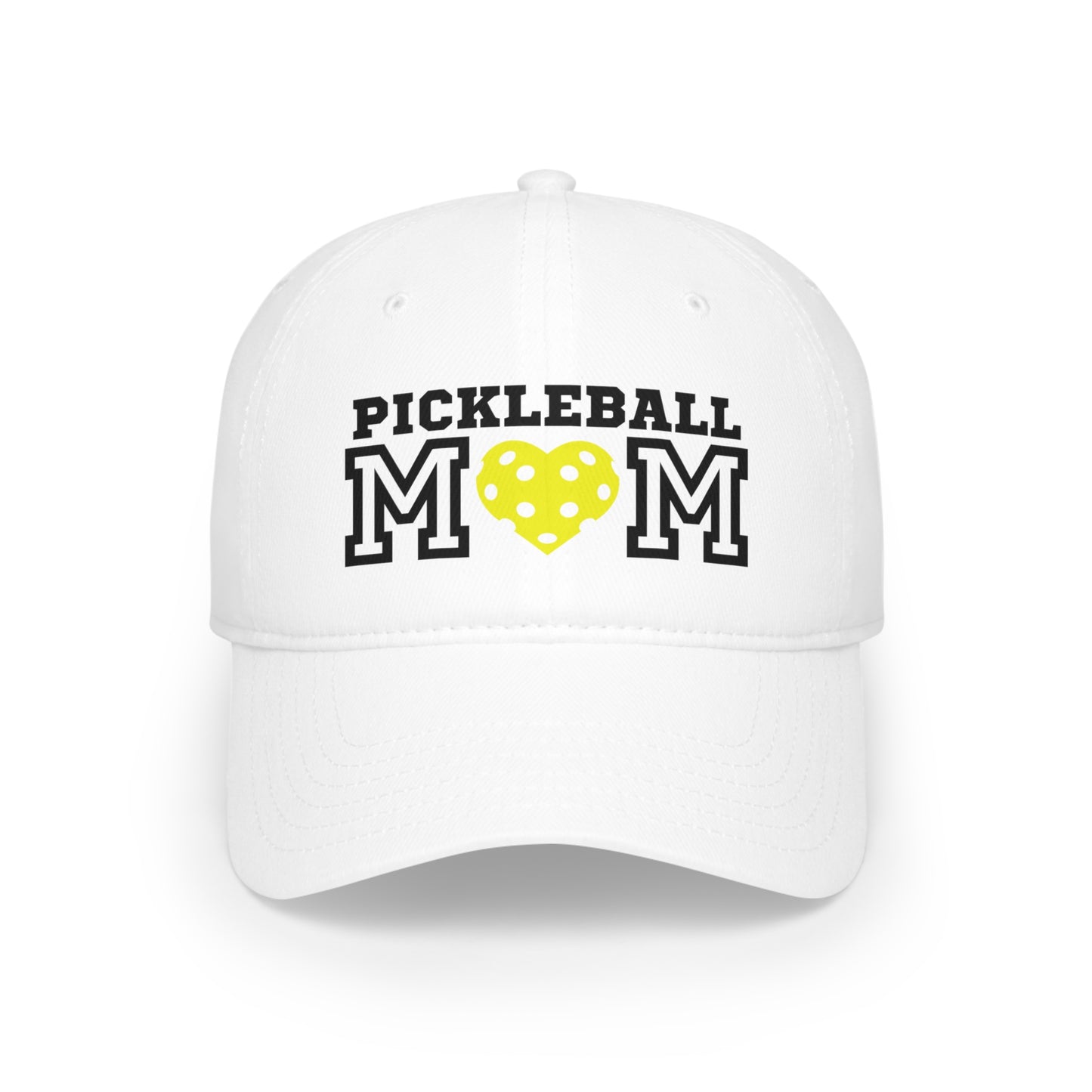 Pickleball Mom Yellow Heart Low Profile Hat