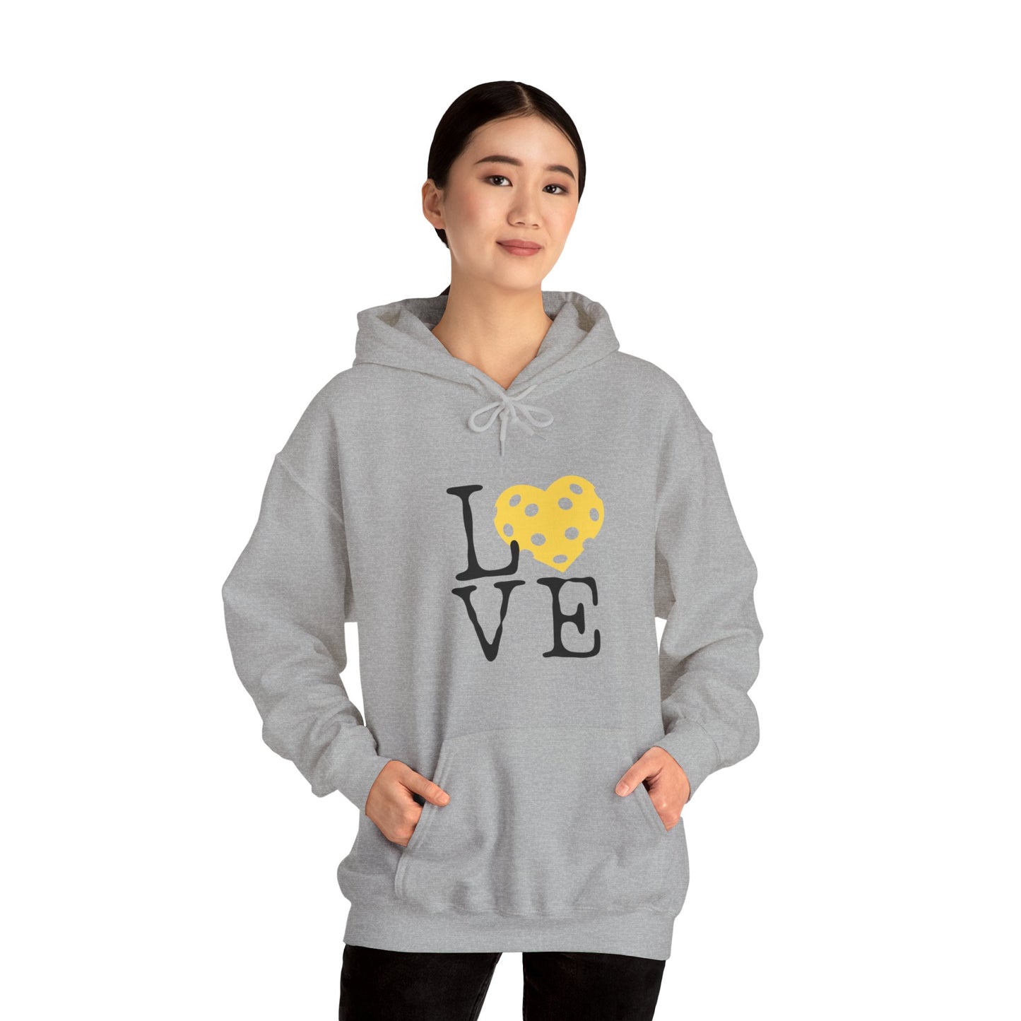 Pickleball Yellow Heart Love Hoodie