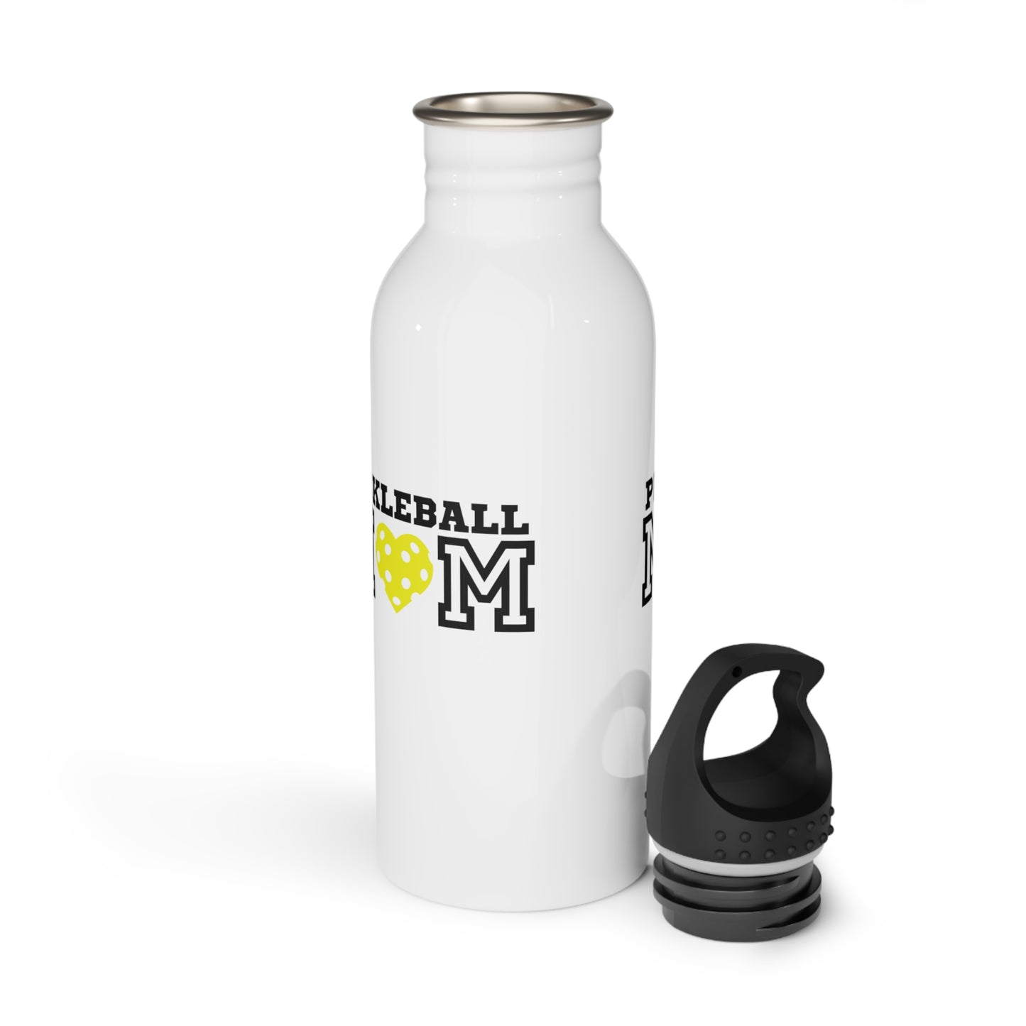 Pickleball Mom Yellow Heart Stainless Steel Water Bottle