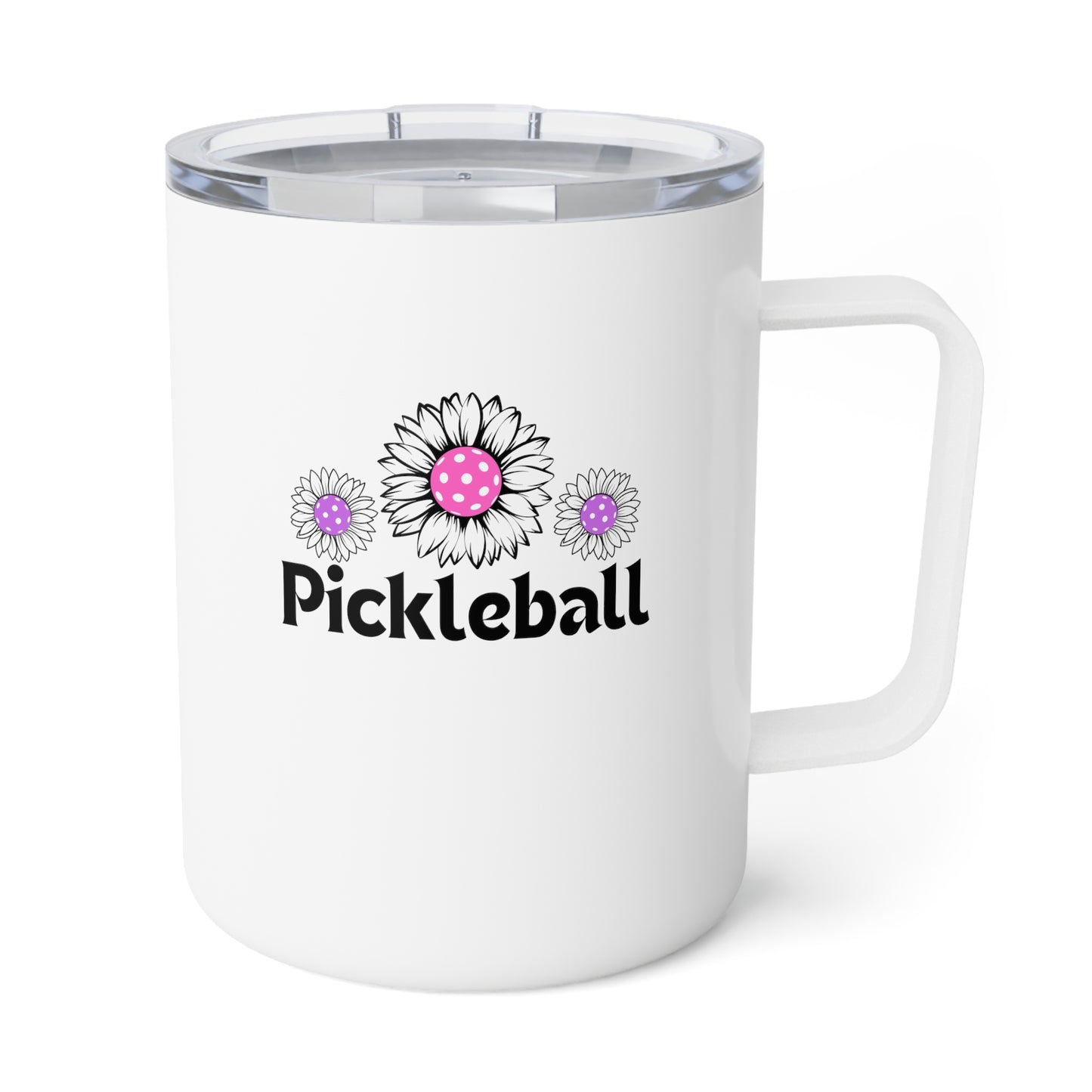 Pickleball 3 Flowers Insulated Coffee Mug