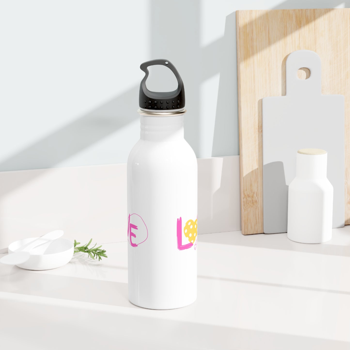 Pickeleball Pink Love Stainless Steel Water Bottle