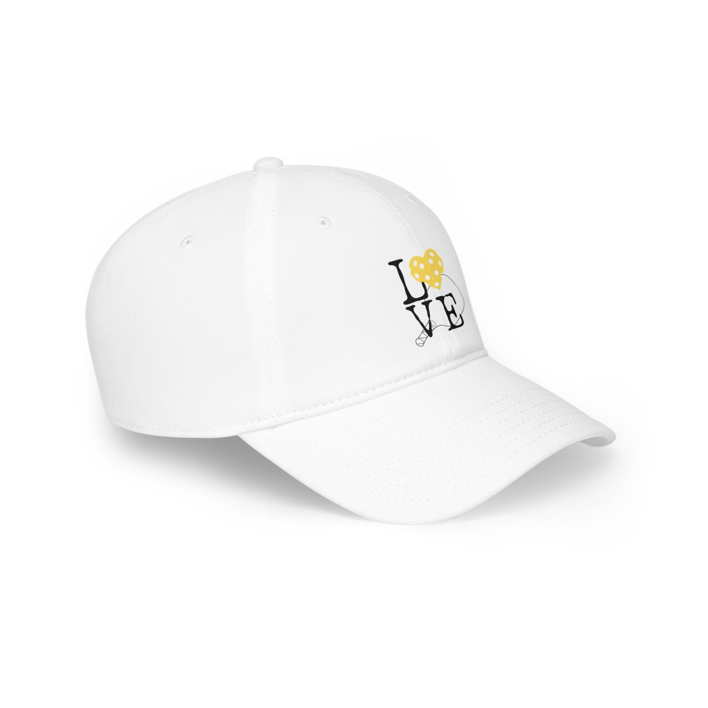 Pickleball Yellow Love Paddle Low Profile Hat