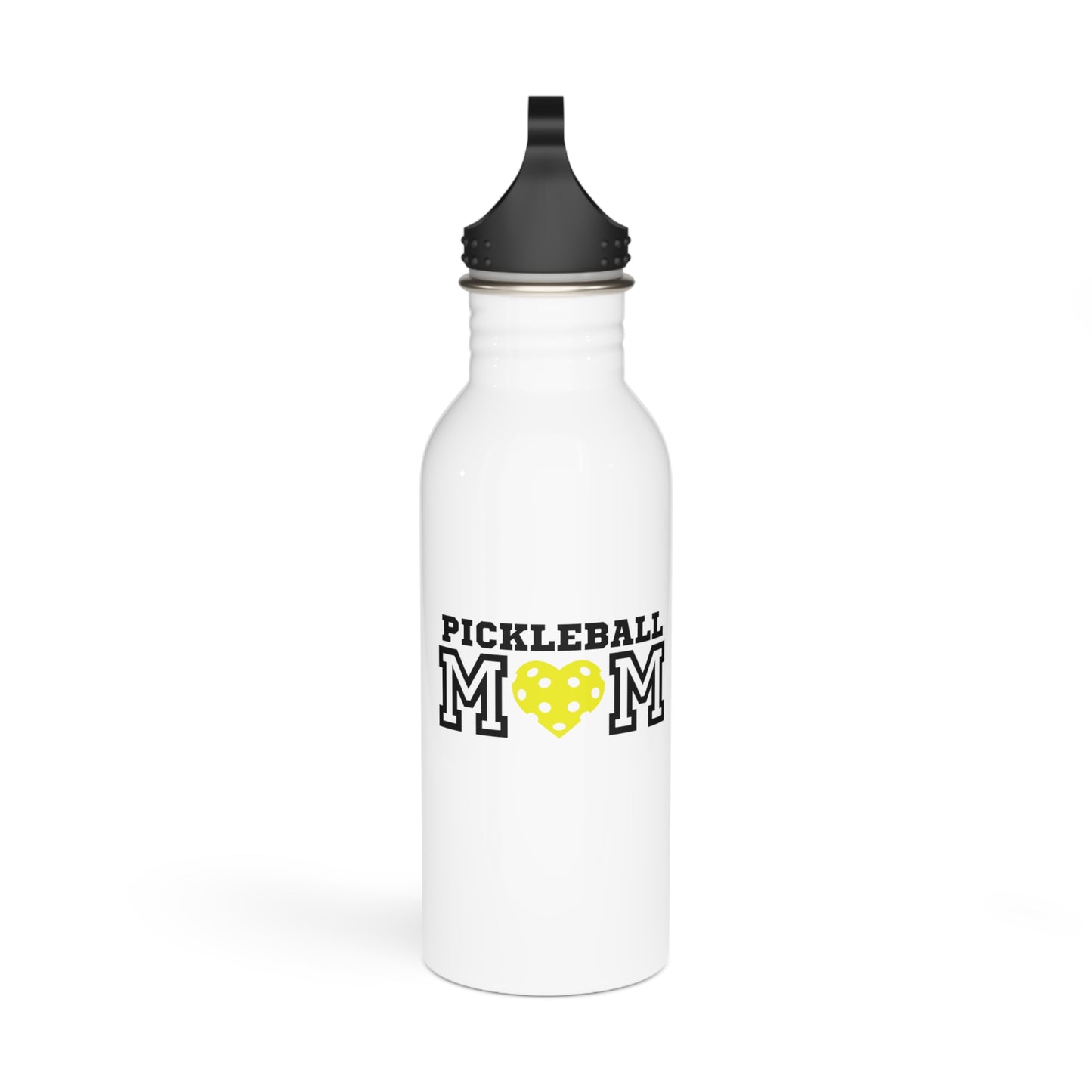 Pickleball Mom Yellow Heart Stainless Steel Water Bottle