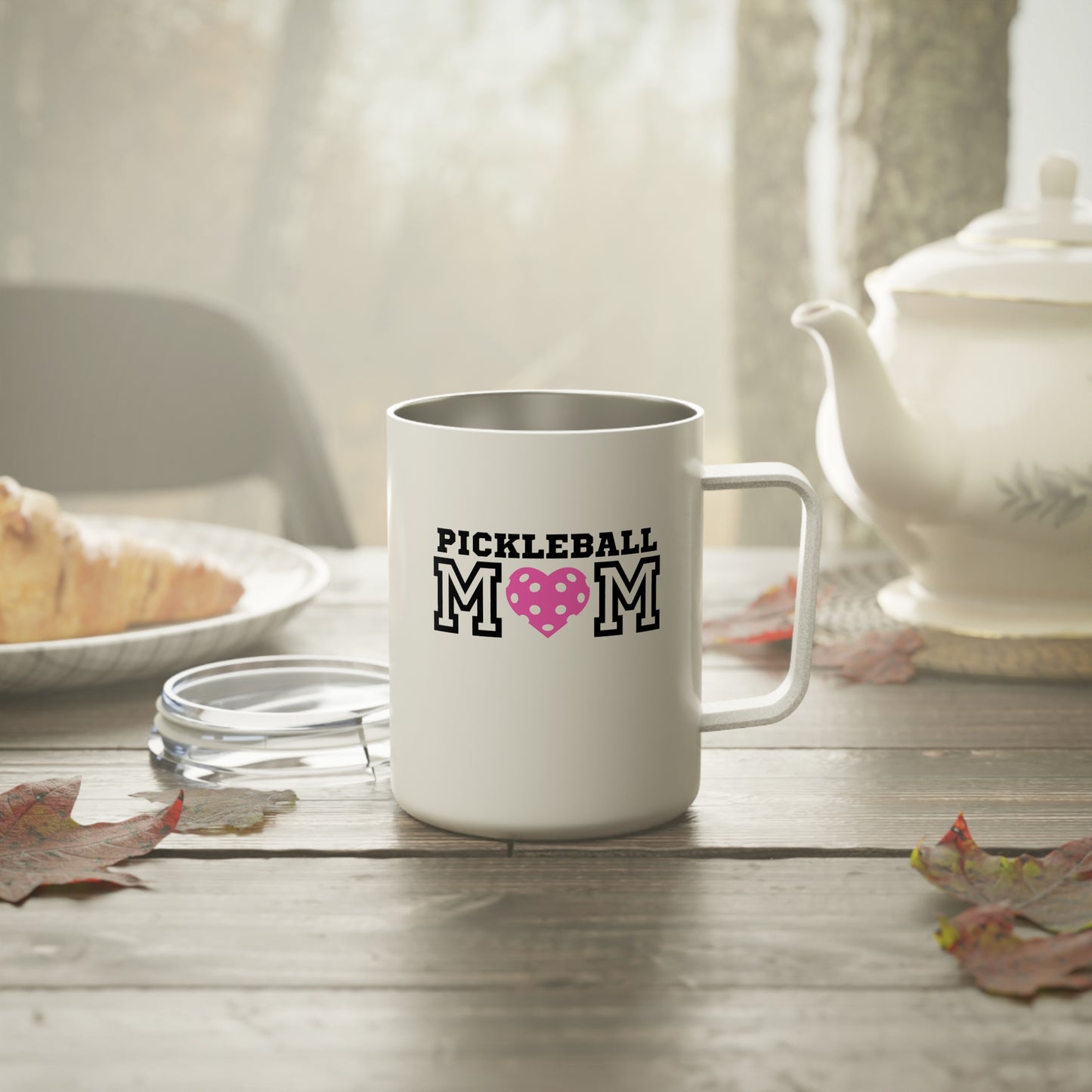 Pickleball Mom Pink Heart Insulated Mug