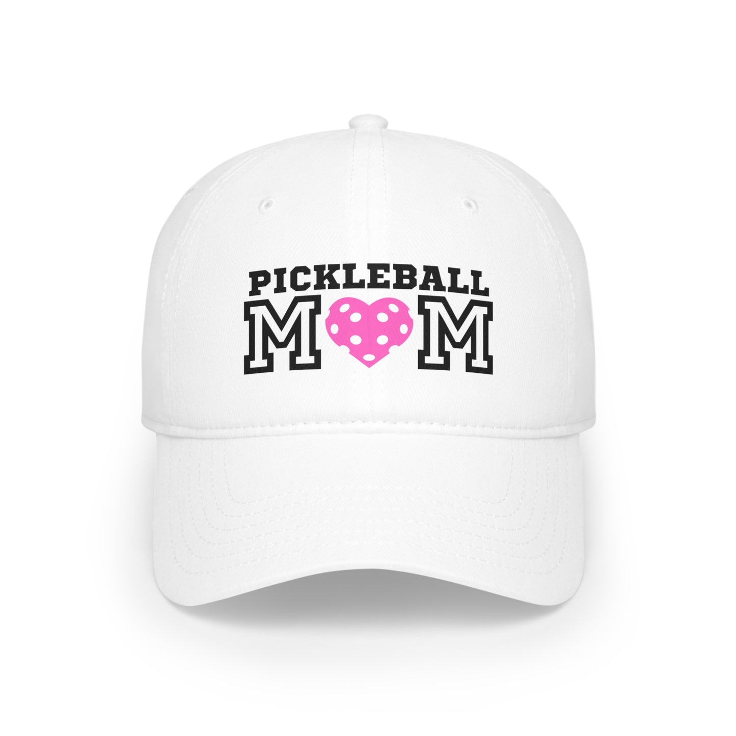 Pickleball Mom Pink Heart Low Profile Hat