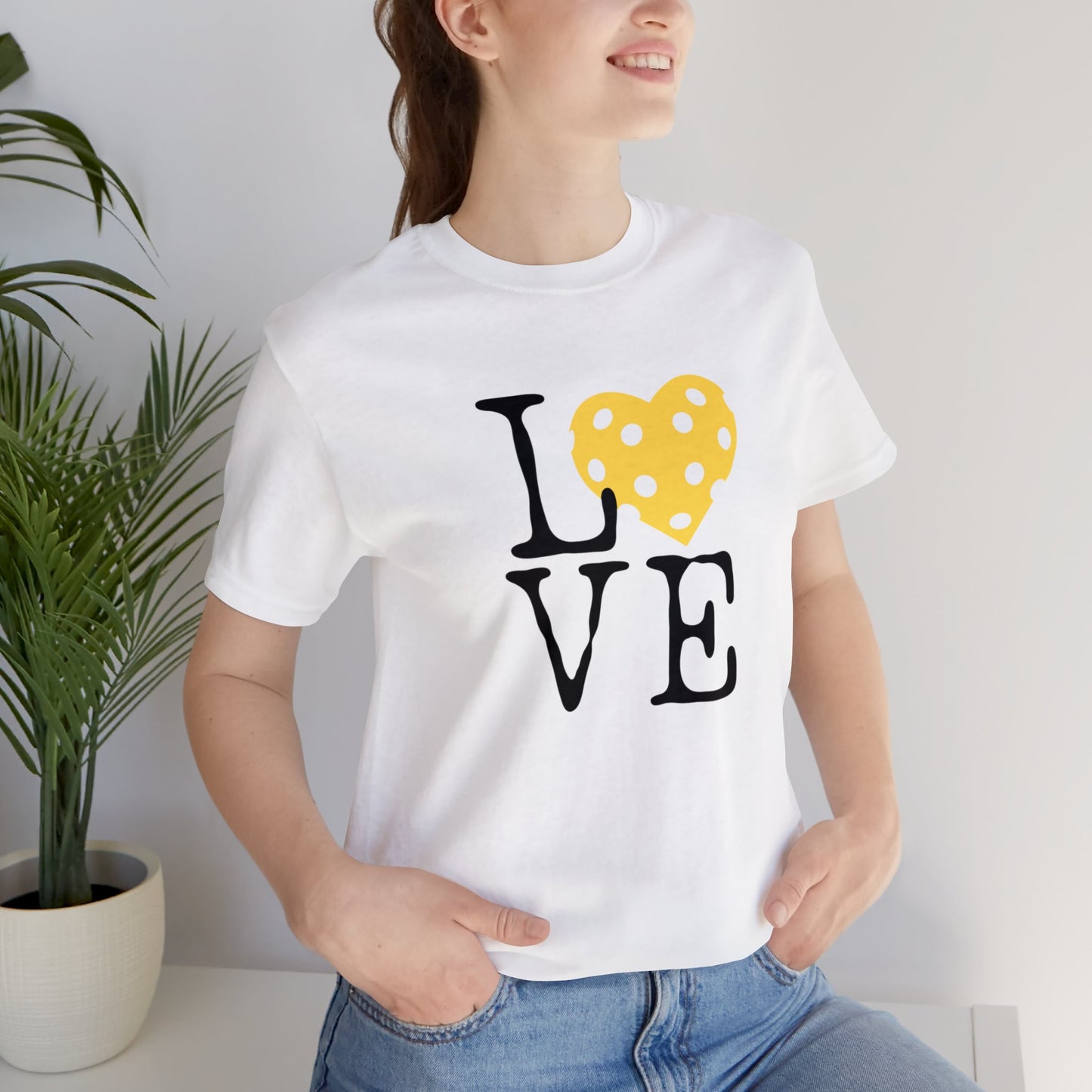 Pickleball Yellow Heart T-shirt