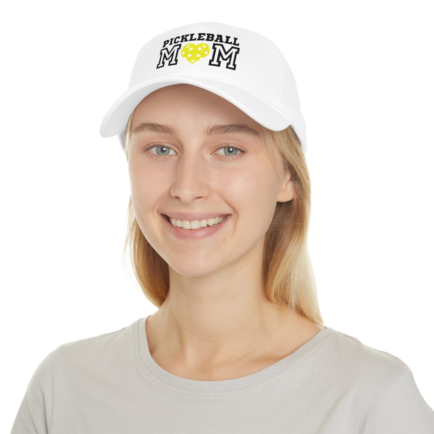 Pickleball Mom Yellow Heart Low Profile Hat
