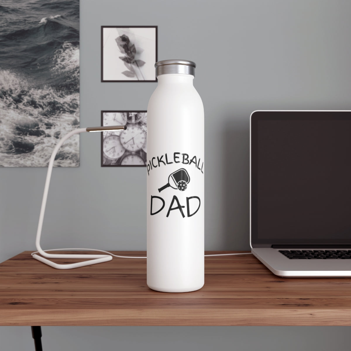 Pickleball Dad Slim Water Bottle
