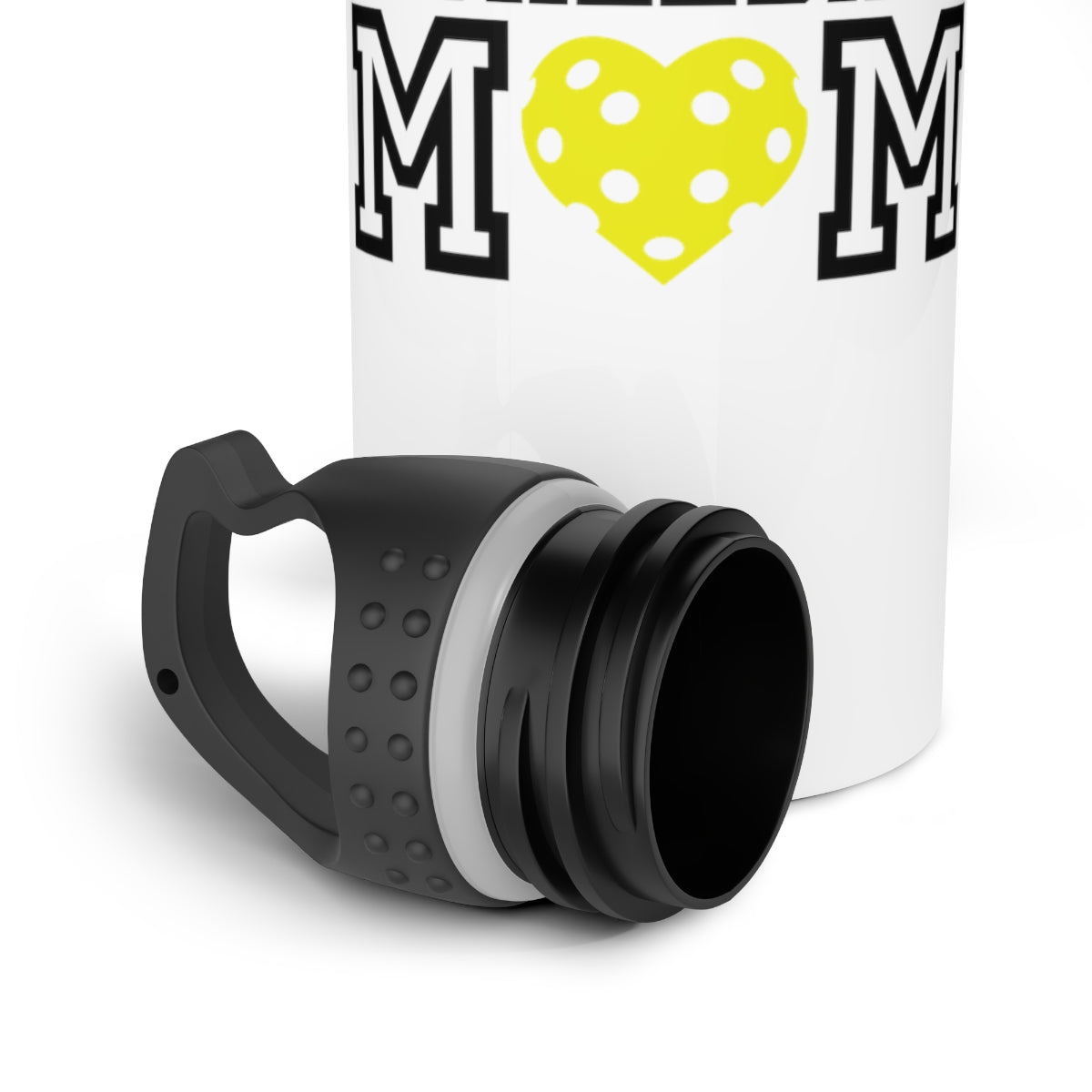 Pickleball Mom Yellow Heart Stainless Steel Water Bottle