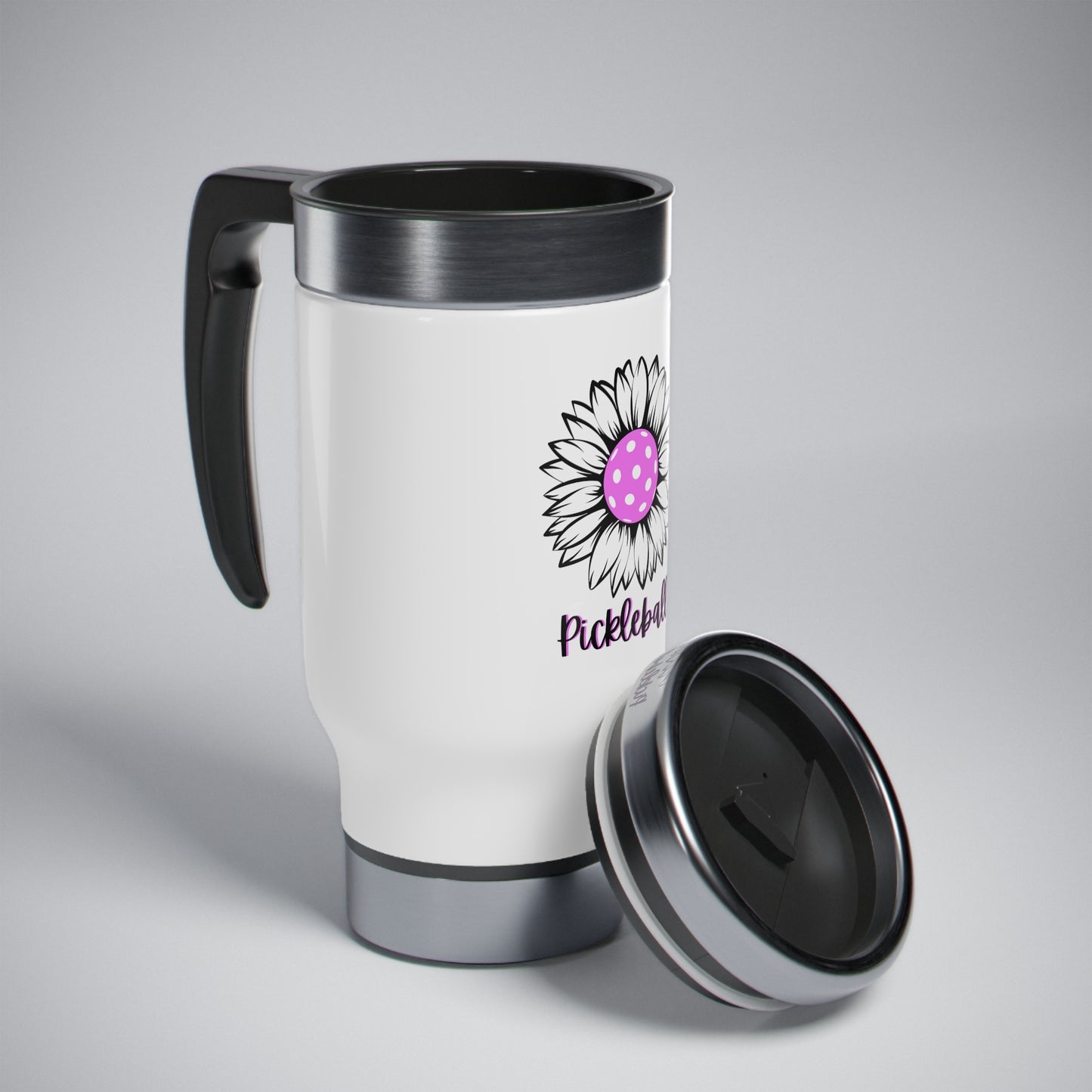 Pickleball Sun Flower Stainless Steel Travel Mug