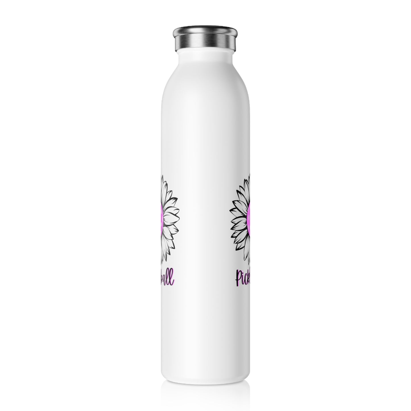 Pickleball Sun Flower Slim Water Bottle