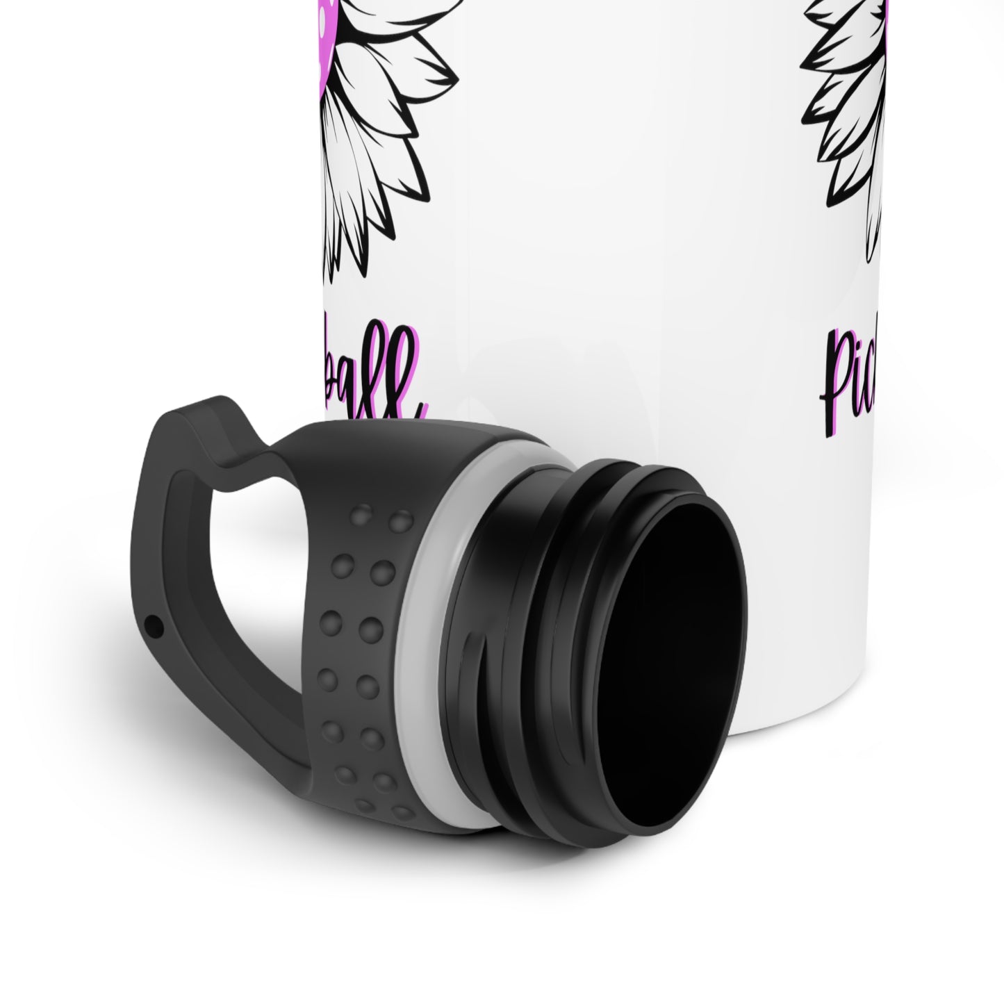 Pickleball Sun Flower Stainless Steel Water Bottle