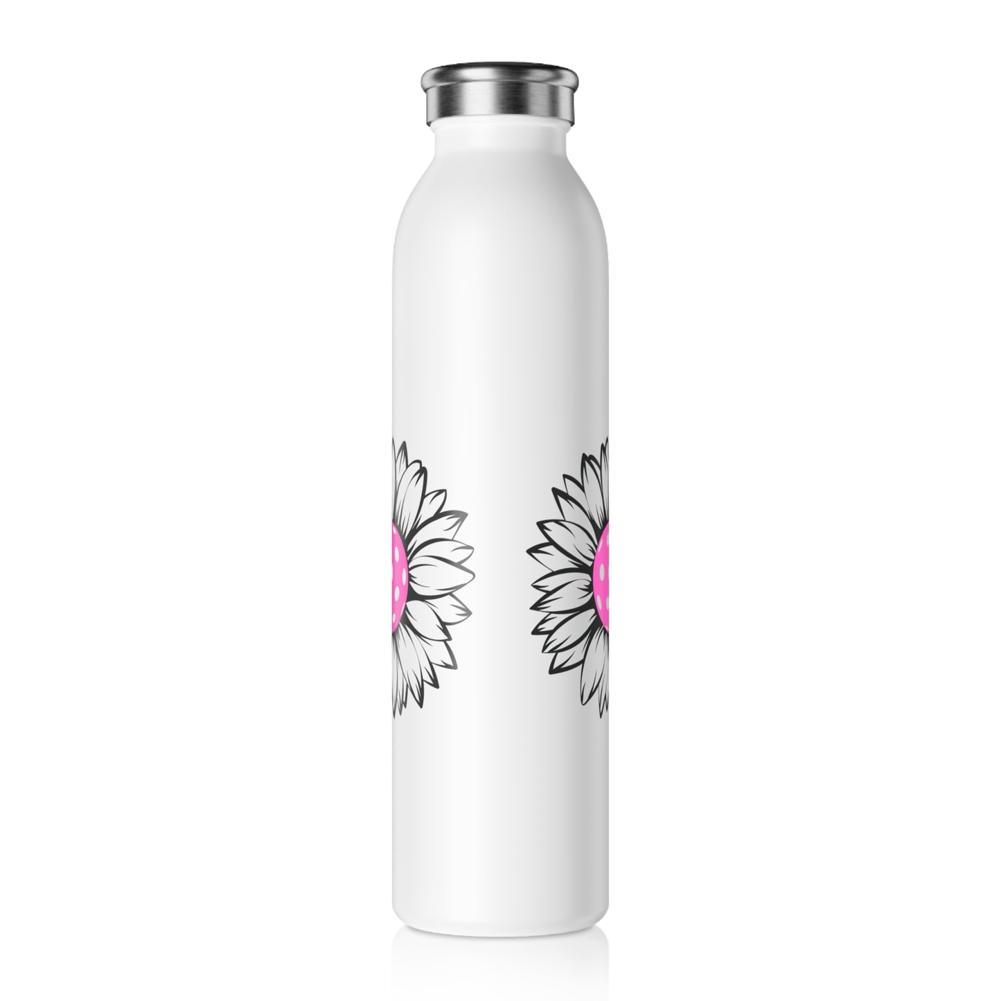 Pickleball Flower Slim Water Bottle