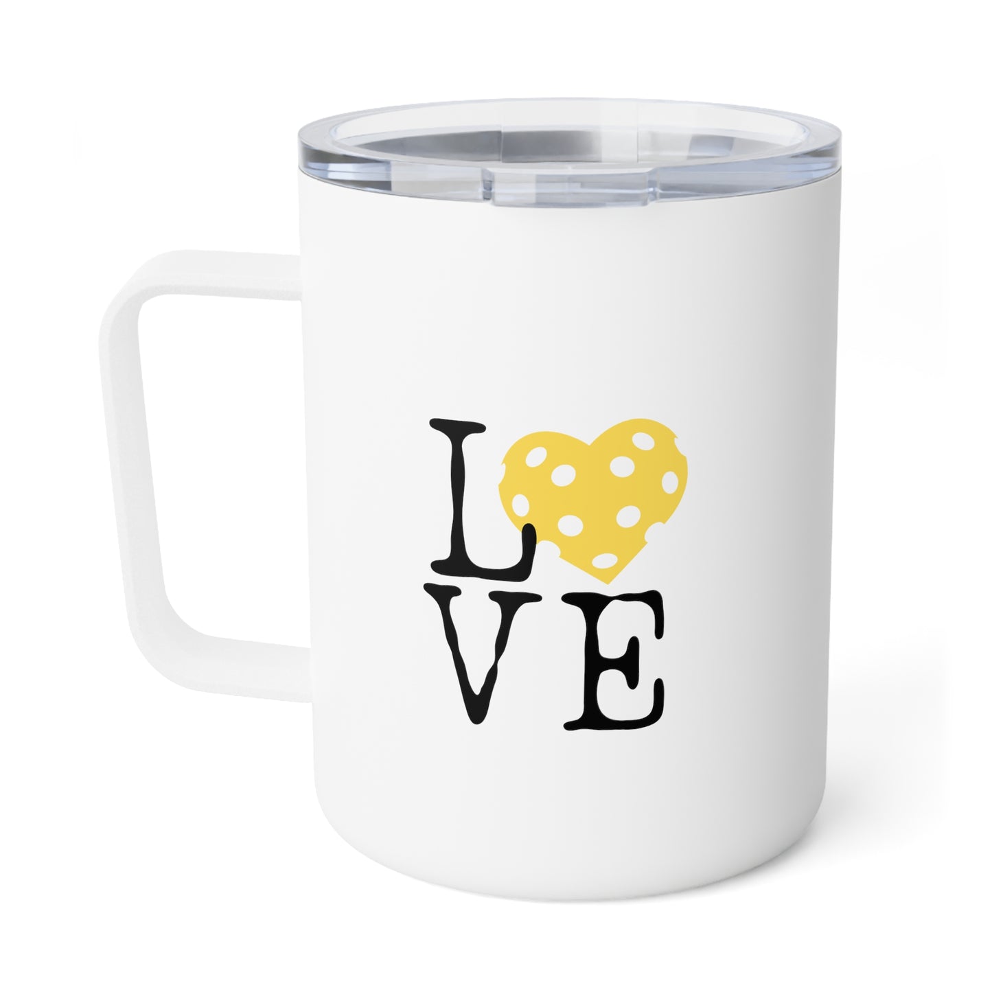 Pickleball Yellow Heart Love Insulated Mug